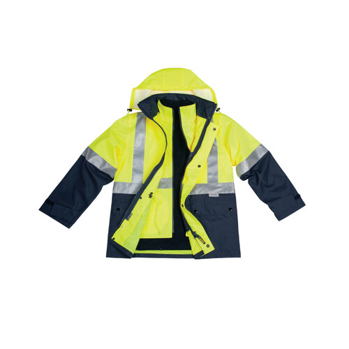 WORKWEAR, SAFETY & CORPORATE CLOTHING SPECIALISTS - Hi-Vis Three in One Safety Jacket with 3M Tapes