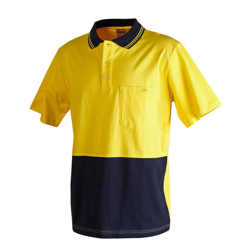 WORKWEAR, SAFETY & CORPORATE CLOTHING SPECIALISTS - Cotton Jersey Two Tone Safety Polo