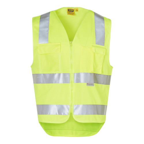 WORKWEAR, SAFETY & CORPORATE CLOTHING SPECIALISTS - Hi-Vis Safety Vest with ID Pocket & R/F Tapes