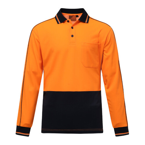 WORKWEAR, SAFETY & CORPORATE CLOTHING SPECIALISTS - Hi-Vis Sustainable Cool-Breeze Truedry Safety L/S Polo