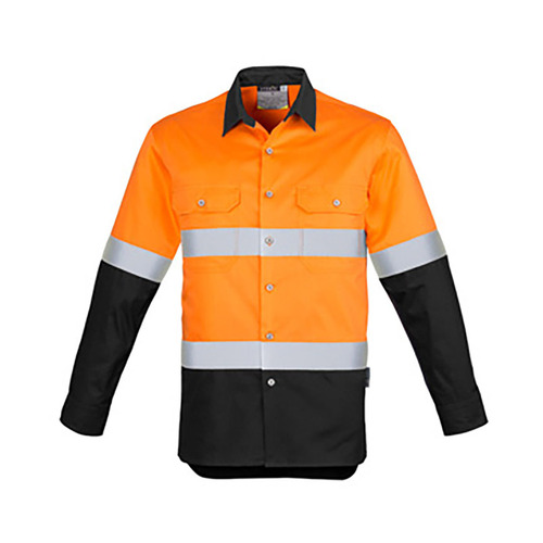 WORKWEAR, SAFETY & CORPORATE CLOTHING SPECIALISTS - Mens Hi Vis Spliced Industrial Shirt - Hoop Taped