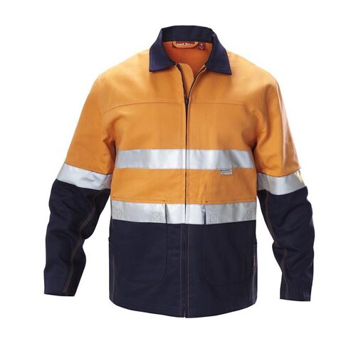 WORKWEAR, SAFETY & CORPORATE CLOTHING SPECIALISTS - Core - Hi-Vis Two Tone Cotton Drill Work Jacket with 3M Tape